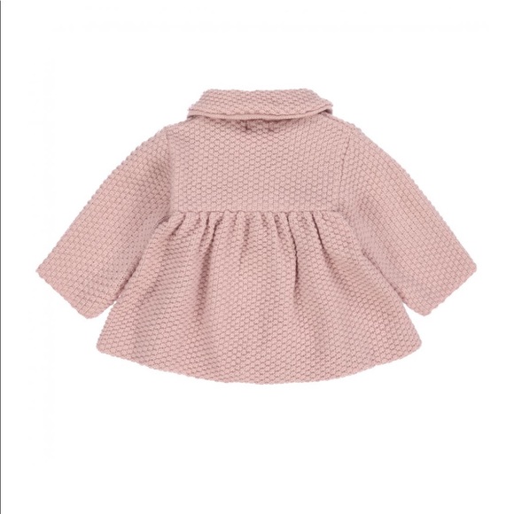 MEBI GIRLS PINK KNITTED PRAM COAT - Picture 2 of 3